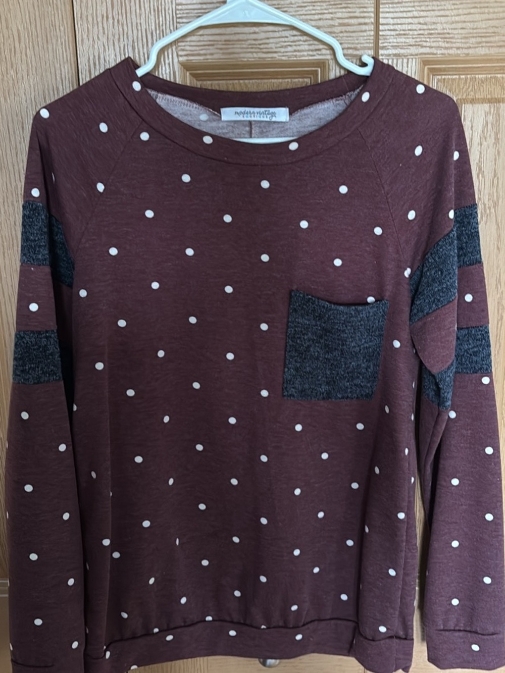 Modern Vintage Boutique Polka Dot Long Sleeve Size Large